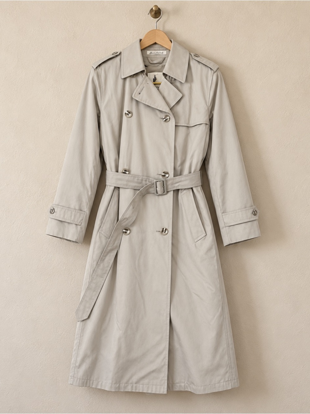 Misty Harbor Womens Trench Coat 10 Regular Beige Long Zip Out Plush Liner